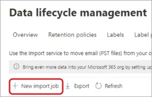click on + New import job